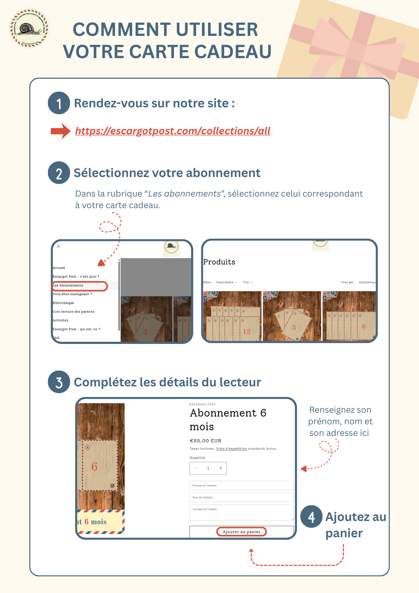 Carte Cadeau - 3, 6 ou 12 mois