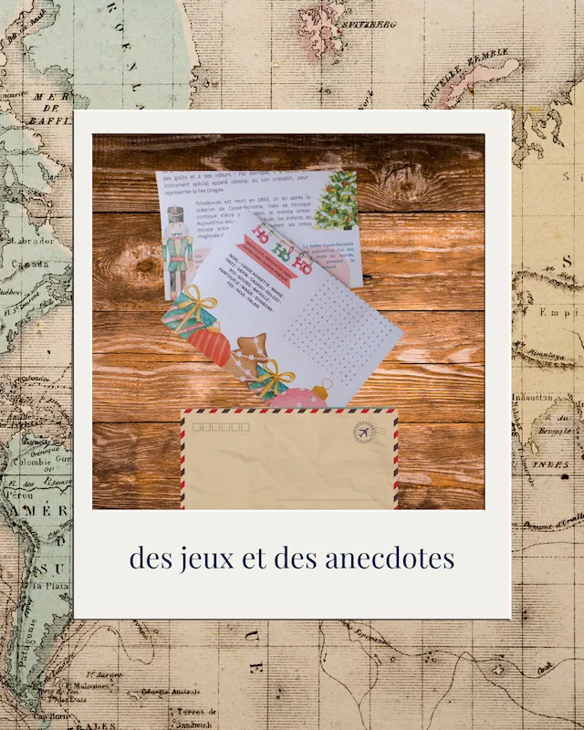 Lettre de jeux et d’anecdotes dans une enveloppe