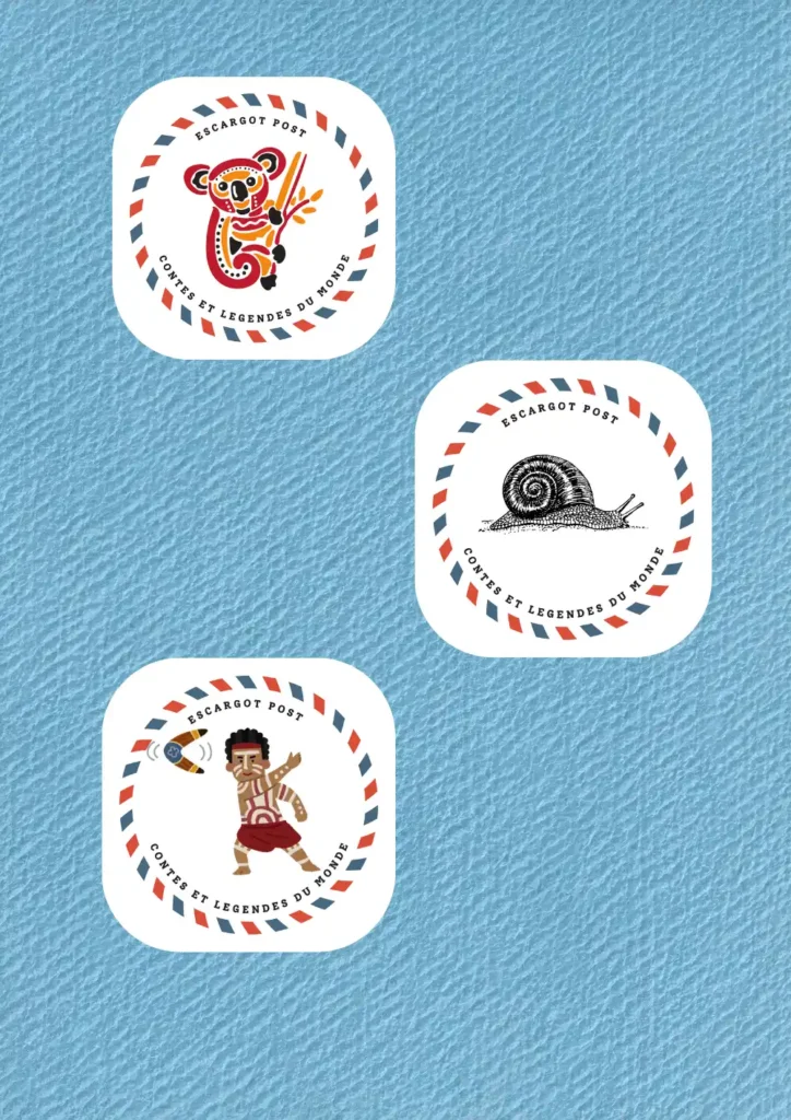 Des stickers : le contenu du courrier Escargot Post